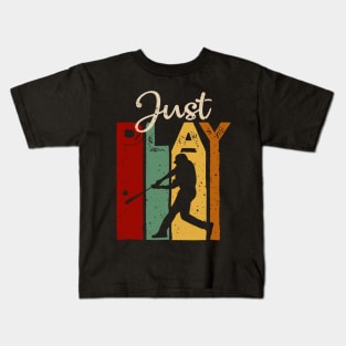 Just play Baseball Vintage T-Shirt Gift Kids T-Shirt